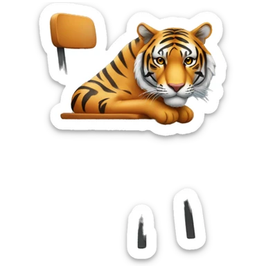 Tiger sitting on a barstool sticker