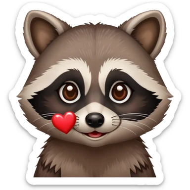 Valentine raccoon  sticker