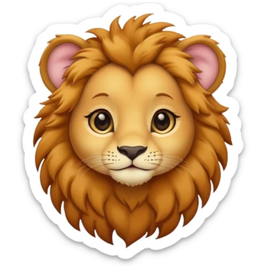 in lion family, only baby Girl lion., full body, single tail sticker