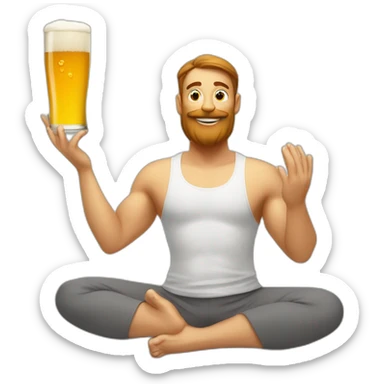 Yoga qui bois une bière sticker