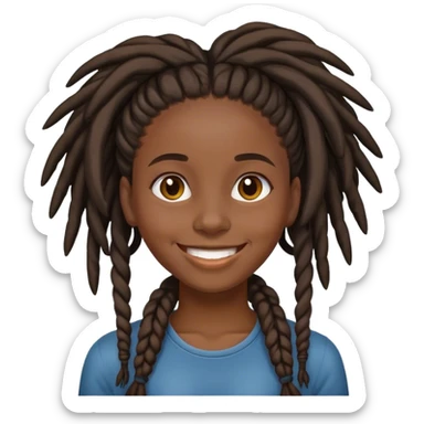 Black girl with dreadlocks sticker