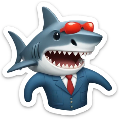 Shark and traje de baño sticker
