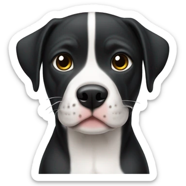 Perro pitbul negro con blanco sticker