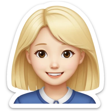 Looks like wonyoung IVE, Blonde hair, cute girl with a smile. Looks like someone who’s wanna saying goodbye to her bf sticker
