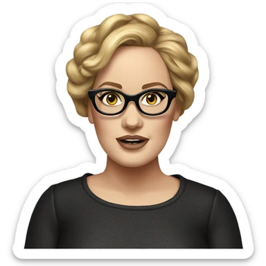 Adele with glasses hyper realistic  sticker