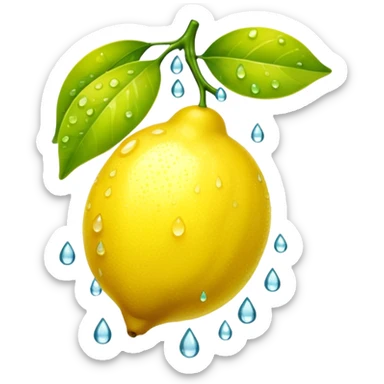 lemon with dewdrops sticker