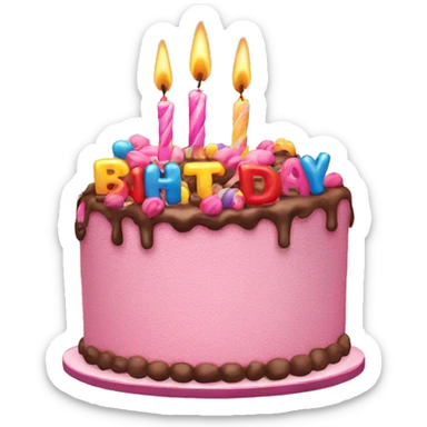 Happy birthday cake sticker