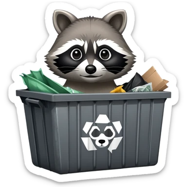 Raccoon in dumpster  sticker