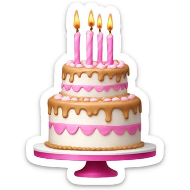 Big Birthday cake pink and white sticker
