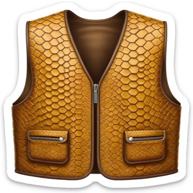 Hide vest with reptilian snake skin texture sticker
