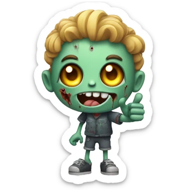 Cute zombie thumbs up sticker