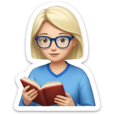 Window with person reading + blue light, Apartment Windows. sticker