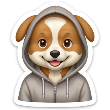 dog wering hoodie sticker