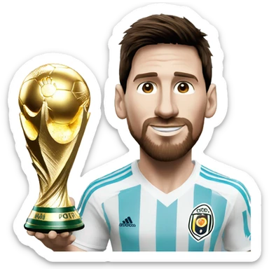 lionel messi with world cup sticker