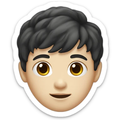 kid with dark hair5 and white skin sticker