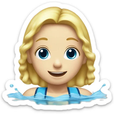 Blond Child swimming face up backstroke sticker