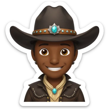 i want a black dragon with cowboy hat and smirk smile sticker