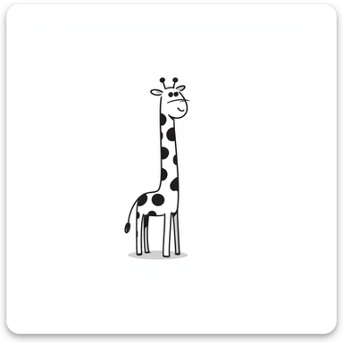 giraffe hand drawn doodle style sticker