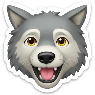 Un loup qui mange  sticker