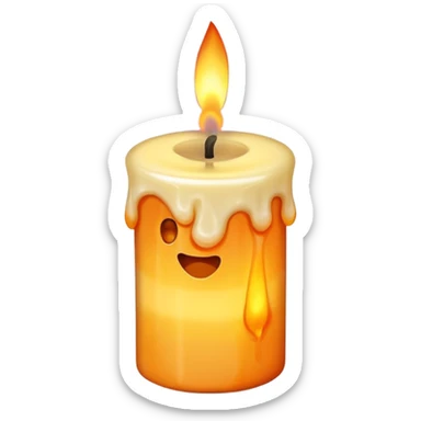 A simple candle with a flame sticker