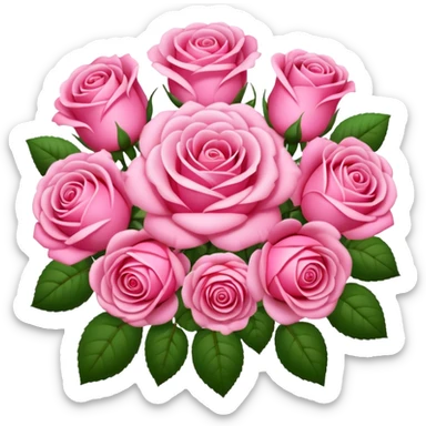 Huge pink flower bouquet with different flowers and pink tones and roses sticker