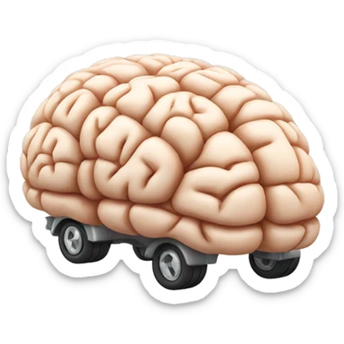 brain in the shape of a car sticker