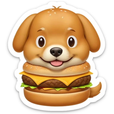 Dog eating MacDonalds food sticker