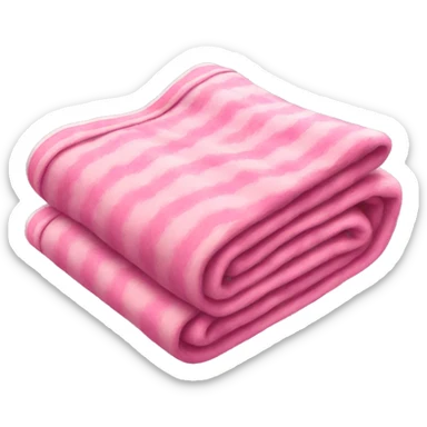 a pink blanket that is folded  sticker