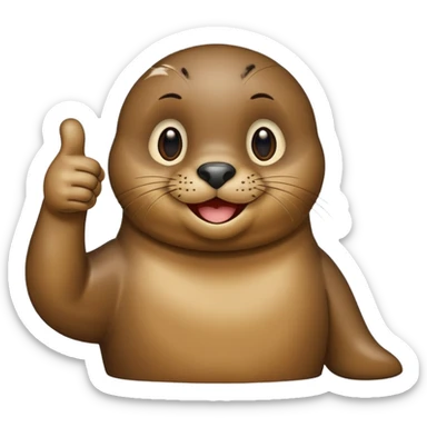 a seal giving a thumbs up sticker