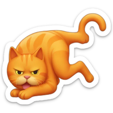 Orange cat puking sticker