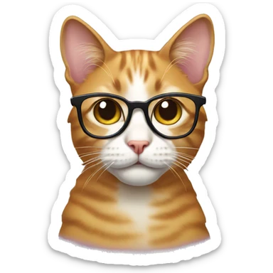 cat with glassess sticker