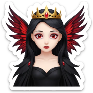 Dark fairy queen – Black gown, red eyes, wings


























 sticker