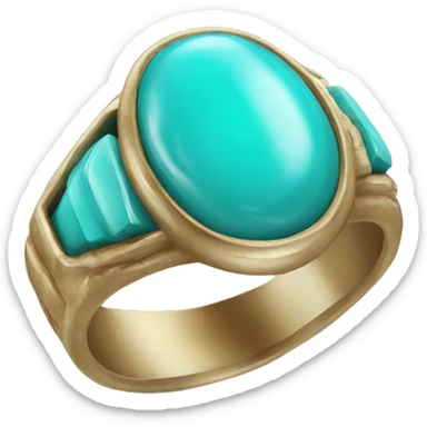 Realistic isolated turquoise ring sticker