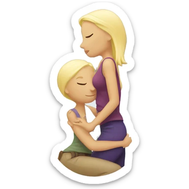 lesbians kissing. One is older and blond sticker