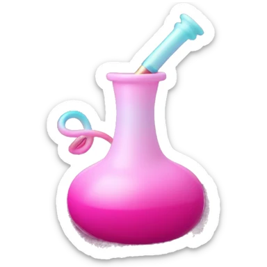 Pink ombre hookah with glitter  sticker