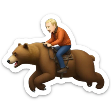 putin ride wild bear sticker