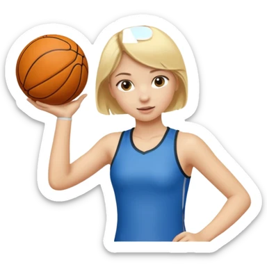 a young girl with blonde hair is playing sports sticker