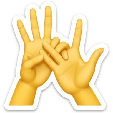 two yellow hands shaking in a gesture of respect, simple and clear, apple emoji style sticker