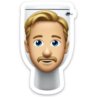Skibidi toilet with Ryan gosling as the head  sticker