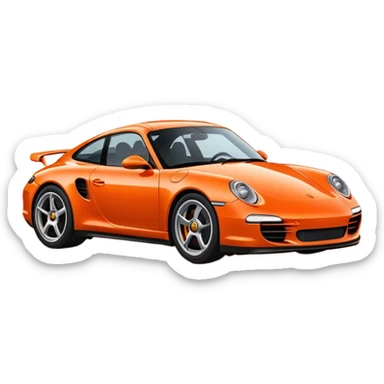 Porsche in a sunset  sticker