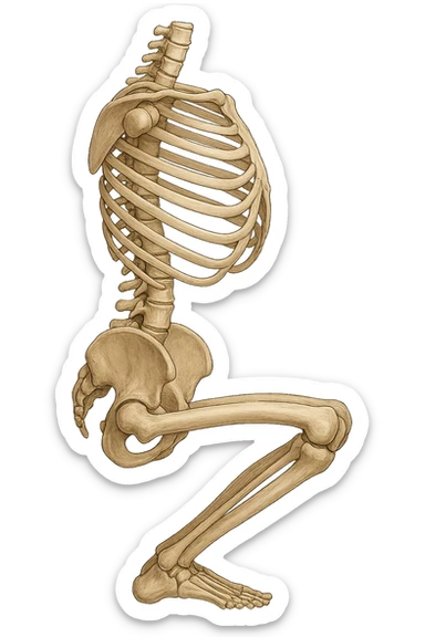 Allineamento visto anatomicamente durante uno squat tra bacino e torace sticker