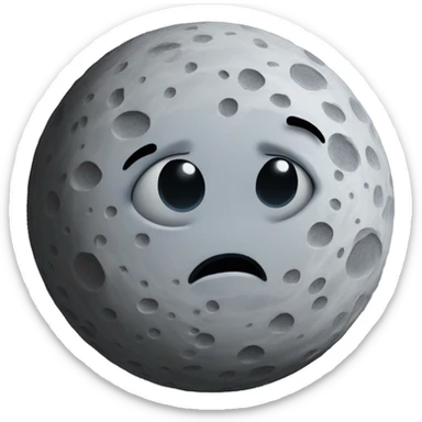Grey planet with craters sticker