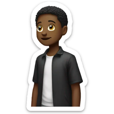 young black boy standing in front of church sticker