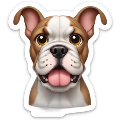 France-BullDog with big ears eyes mouth sticker