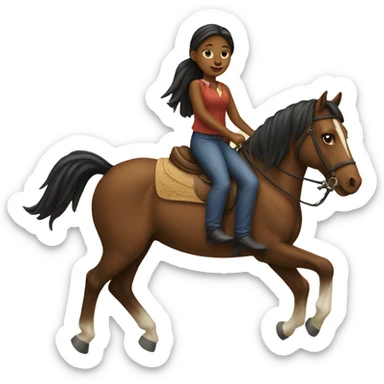 a girl on a horse sticker