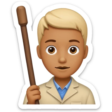 A cartoon character teaching with stick sticker