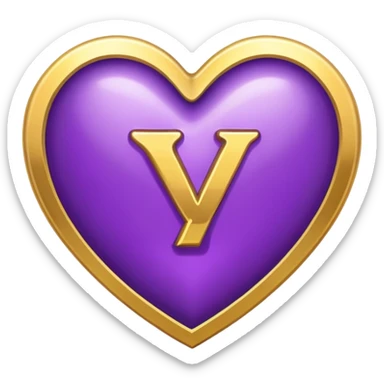 The golden Letter “y” inside a Purple Heart sticker