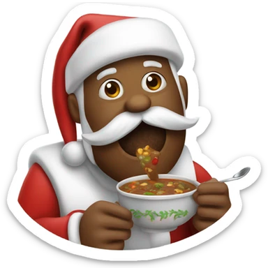 Santa eating gumbo sticker