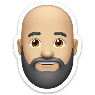 bald man with beard and raising hand sticker