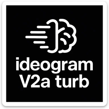 recreate this logo with text of "ideogram V2a turb", MAKE IT FIT IN SQAURE  sticker